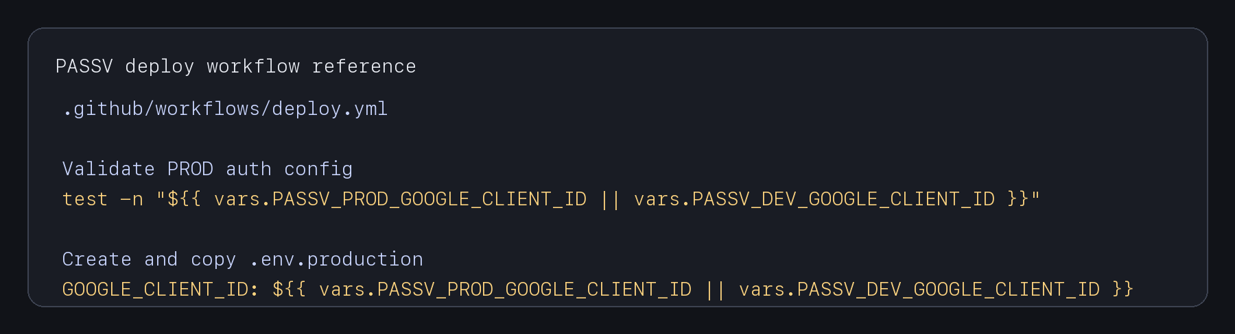 운영 배포 변수 전달 예시